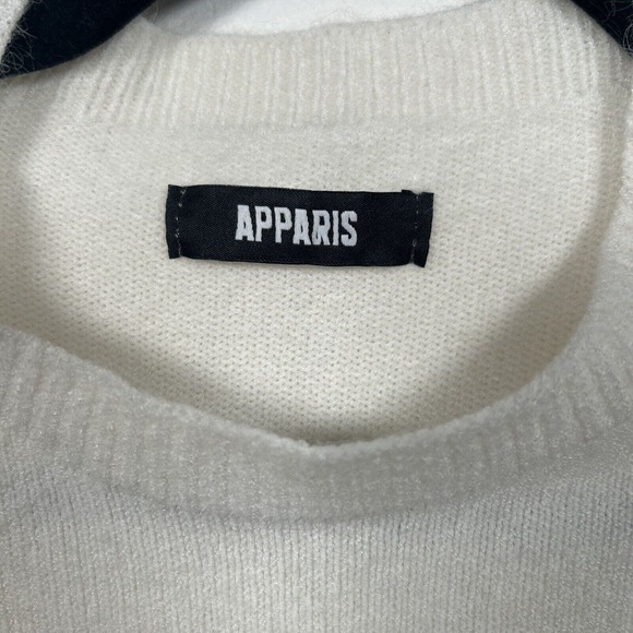Apparis Eva Knit Crewneck Sweater White One Size Long Sleeve - Picture 3 of 7